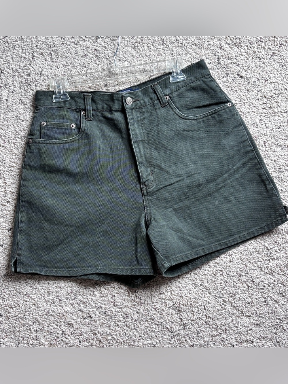 Halston Jeans Wear Dark Green Cotton Denim Shorts women’s 12